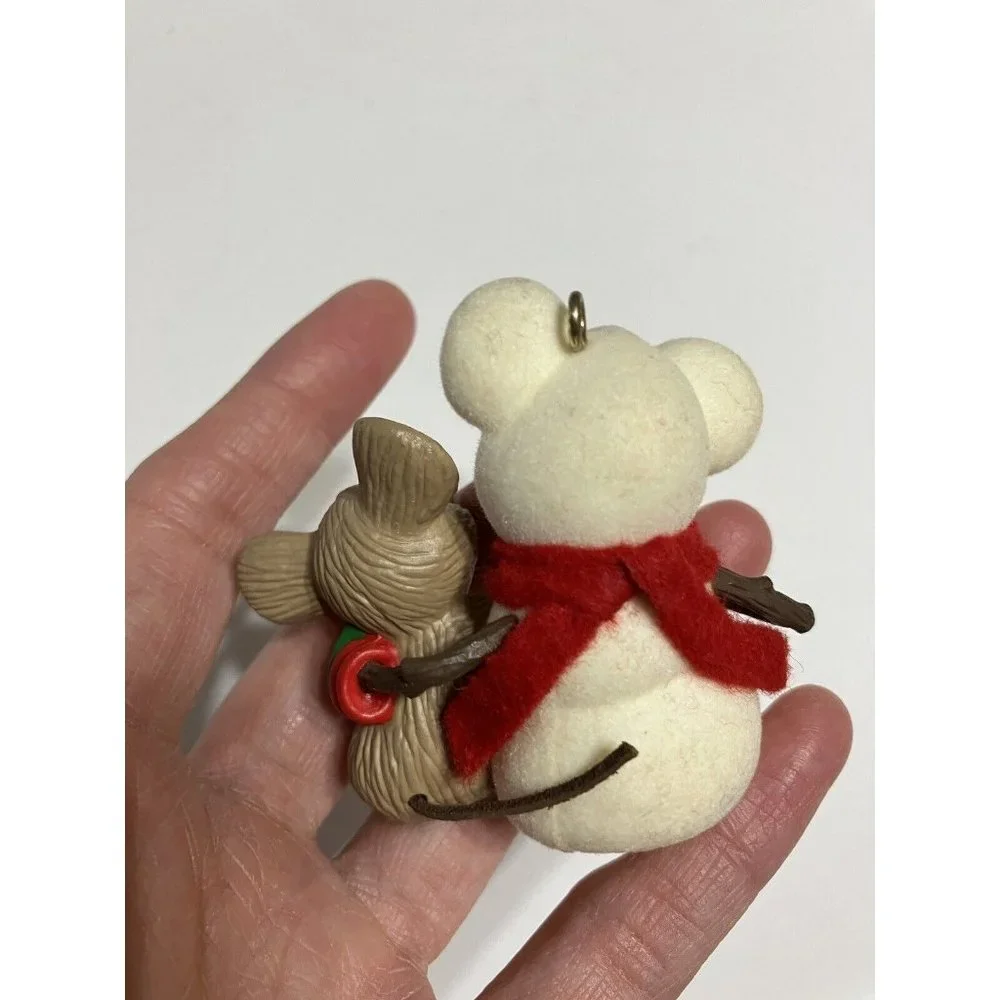 Snow Buddies 1986 Mouse Friends Hanging In The Snow Hallmark Ornament Christmas